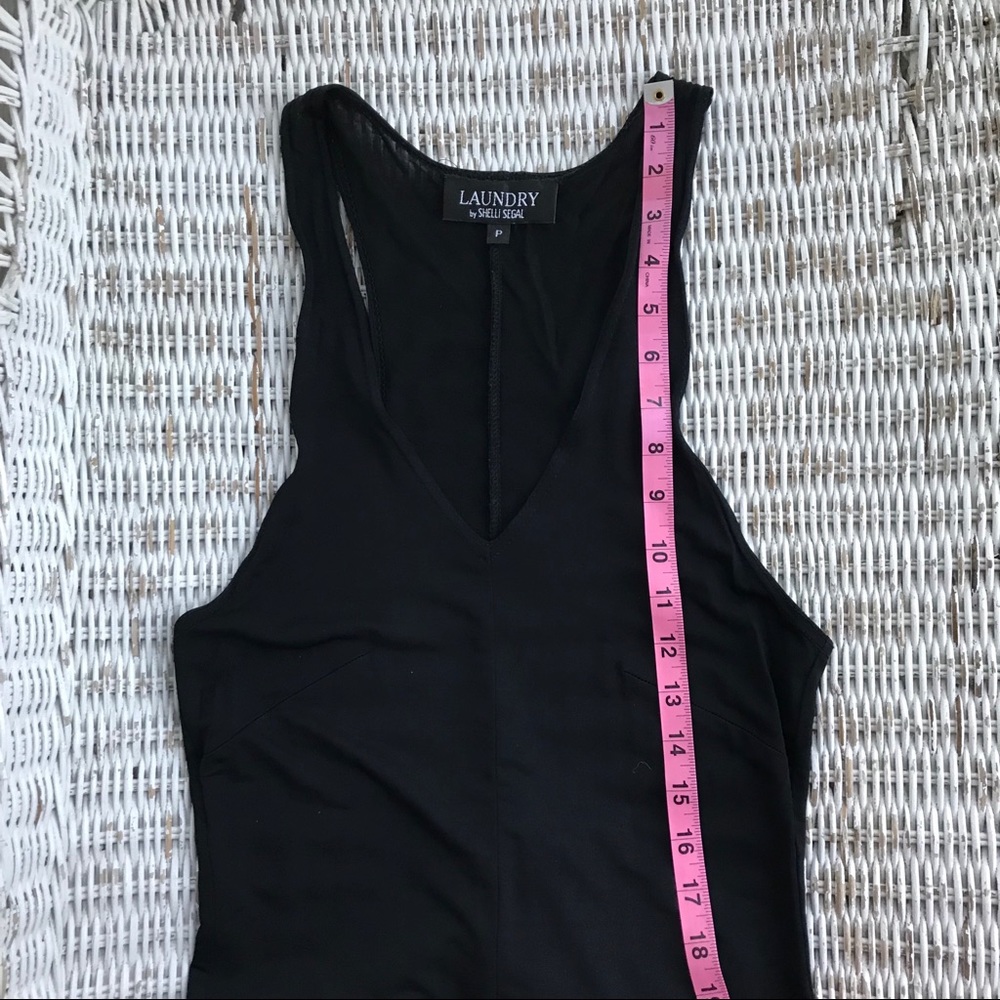 🆕 LAUNDRY Shelli Segal • Black Jersey Racerback Maxi Dress • Size Small - Picture 3 of 9